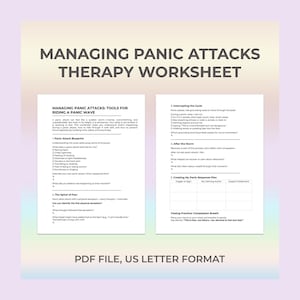 Panic Attack Therapy Worksheet Grounding Skills Sheet Anxiety Support Sheet Breathwork Tips Crisis Tracker Stress Recovery and Regulation