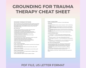 Grounding Techniques for Trauma – Printable Worksheet for Anxiety Relief Flashback Support and Nervous System Regulation in Daily Practice