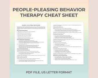 People Pleasing, Therapy Sheet, Break People Pleasing, Overcome People Pleasing, Fear of Rejection, Setting Boundaries, Self-Worth Growth