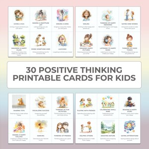 Positives Denken Therapiekarten für Kinder Druckbare Psychotherapie Arbeitsblätter Spiele für Kinder Mentale Gesundheit Unterstützung emotionale Fähigkeiten PDF