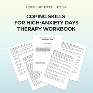 High Anxiety Coping Skills Workbook Printable PDF Nervous System Regulation Grounding Exercises Panic Plan Overthinking Therapy Worksheets