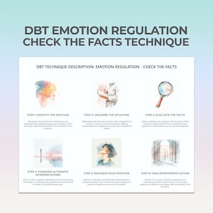 Werkblad dialectische gedragstherapie, controleer de feiten, DGT-vaardigheidstechniek, DGT-werkblad, therapietechniek, therapiebladen, emoties