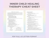 Inner Child Therapy Cheat Sheet, Childhood Trauma, Reparenting, Self-Compassion, Emotional Healing, Self-Love, Therapy, Healing Journey