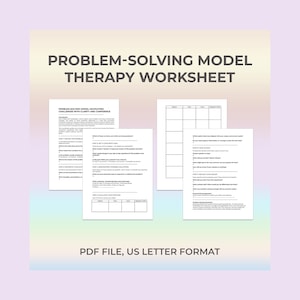 Problem-Solving Worksheet, Decision Tool, Mental Clarity, Action Plan, Client Worksheet, Solution Focused, Executive Skills, Anxiety Support