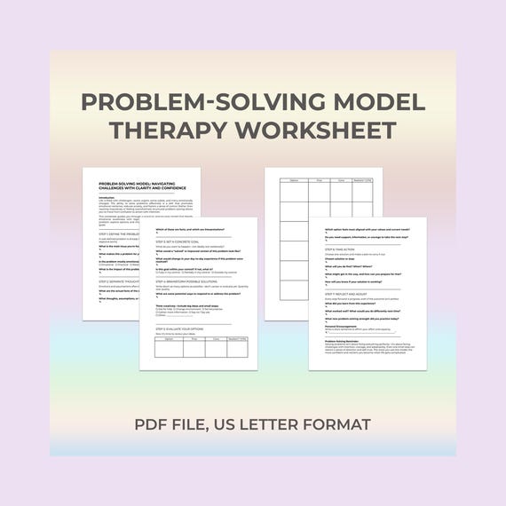 Problem-Solving Worksheet, Decision Tool, Mental Clarity, Action Plan, Client Worksheet, Solution Focused, Executive Skills, Anxiety Support