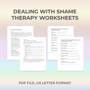 Shame Worksheet, Therapy Worksheet, Self Compassion, Inner Critic, Emotional Insight, Shame Triggers, Therapy Support, Client Reflection