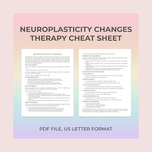 Neuroplasticity, Cognitive Therapy, Neural Regeneration,Brain Training,Mental Flexibility, Brain Health,Brain Adaptation,Therapy Cheat Sheet