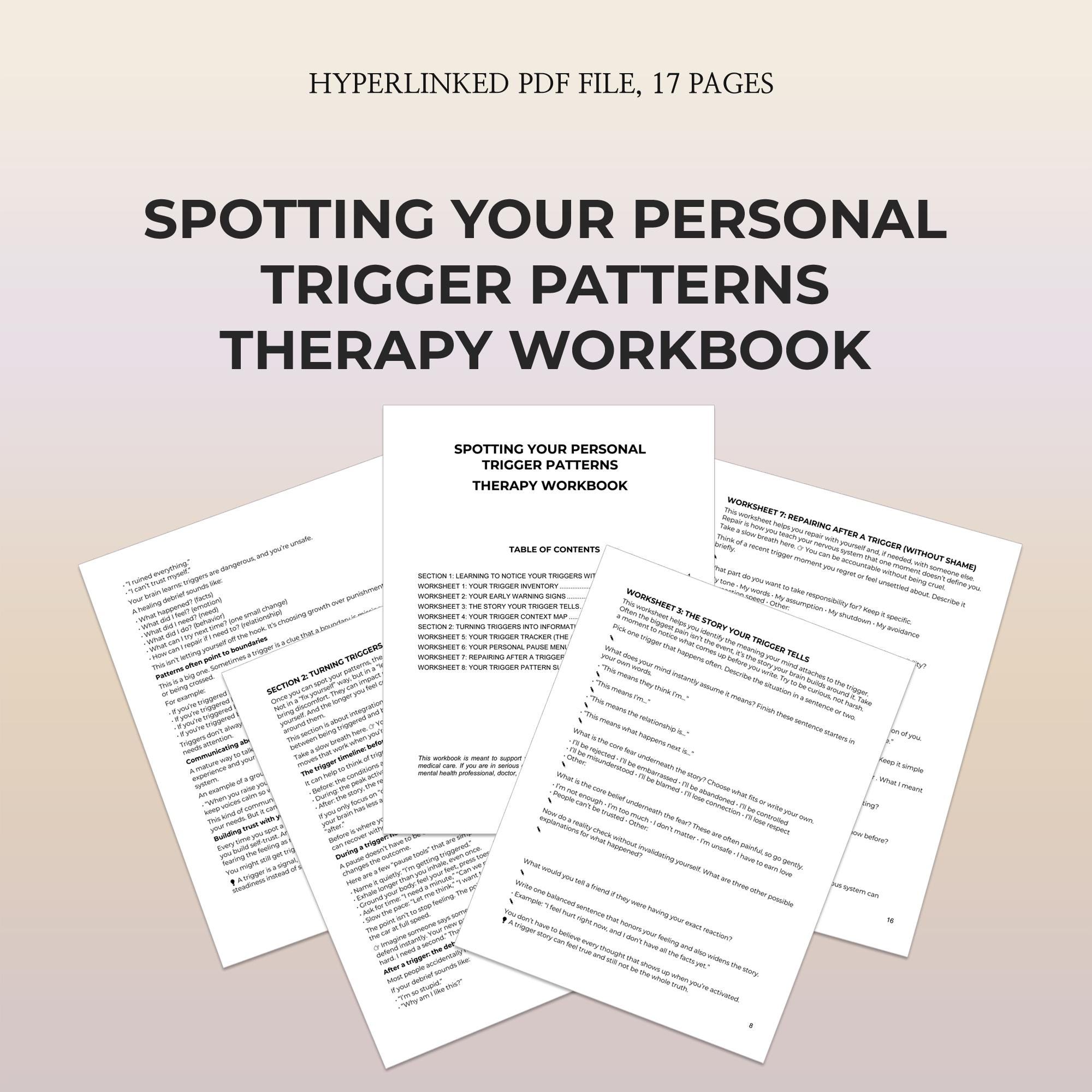 Personal Trigger Pattern Workbook Map Signals Thoughts Reactions Pause ...