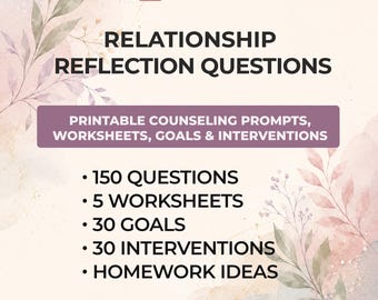 Couples Therapy Questions 150 Counseling Prompts 5 Printable Worksheets Communication Trust Boundaries Conflict Resolution Relationship PDF