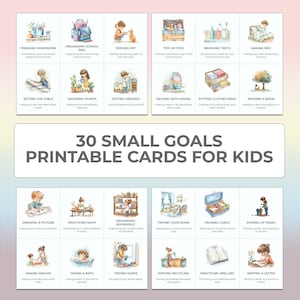 Ziel-Setting Therapie Karten für Kinder Printable Psychotherapie Spiel für Kinder Kleine Errungenschaften, emotionales Wachstum und mentale Gesundheit PDF