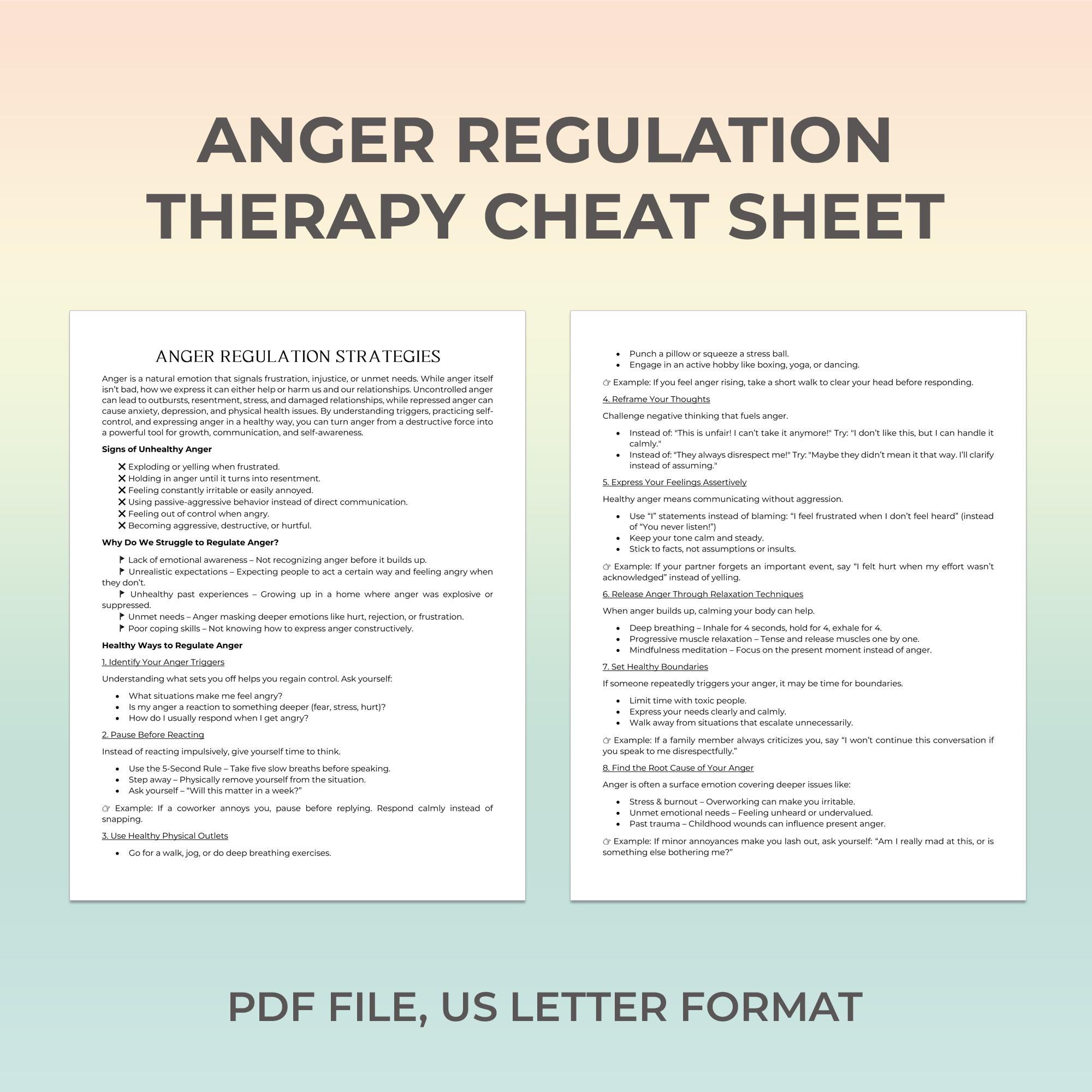 Anger Management, Anger Control Tips, Managing Anger, Anger Management Techniques, Anger Regulation, Therapy Worksheet