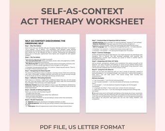 Self as Context Worksheet Cultivates Observing Self Awareness That Reduces Self Judgment Through ACT Framework and Identity Mindset Shifts