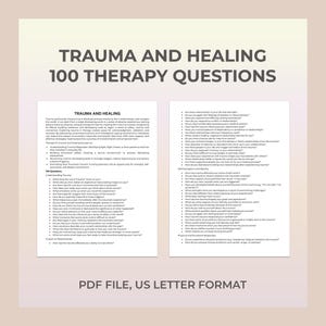 Trauma Recovery Questions, Emotional Healing, Trauma Triggers, Resilience Building, PTSD Support, Mental Health, Trauma Therapy,Therapy Tool