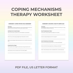 Coping Skills Worksheet, Stress Relief, Emotional Coping, Therapy Worksheet, Self-Help Journal, Resilience Builder, Mental Health Resource
