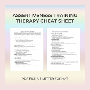 Assertiveness Training Cheat Sheet Confident Communication Therapy Printable Script Boundaries Support Emotional Growth Feedback Practice