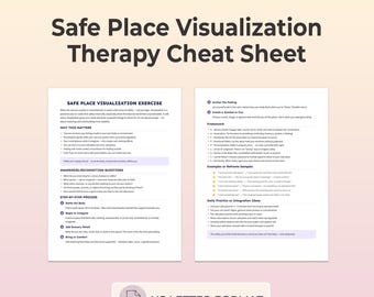 Safe Place Visualization Cheat Sheet Grounding Exercise Anxiety Trauma Support Nervous System Regulation Emotional Safety Printable PDF Tool