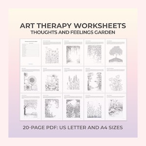 Art therapy Worksheet, Mindful coloring, Thoughts Challange, CBT Art Therapy, Therapy Coloring Pages, Therapy activity, Art Therapy Workbook