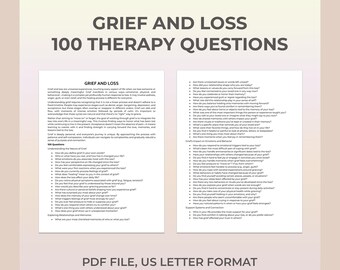 Therapy Questions for Grief Recovery, Coping with Loss, Emotional Healing, Grief Therapy, Mental Health, Grief Support, Resilience Building