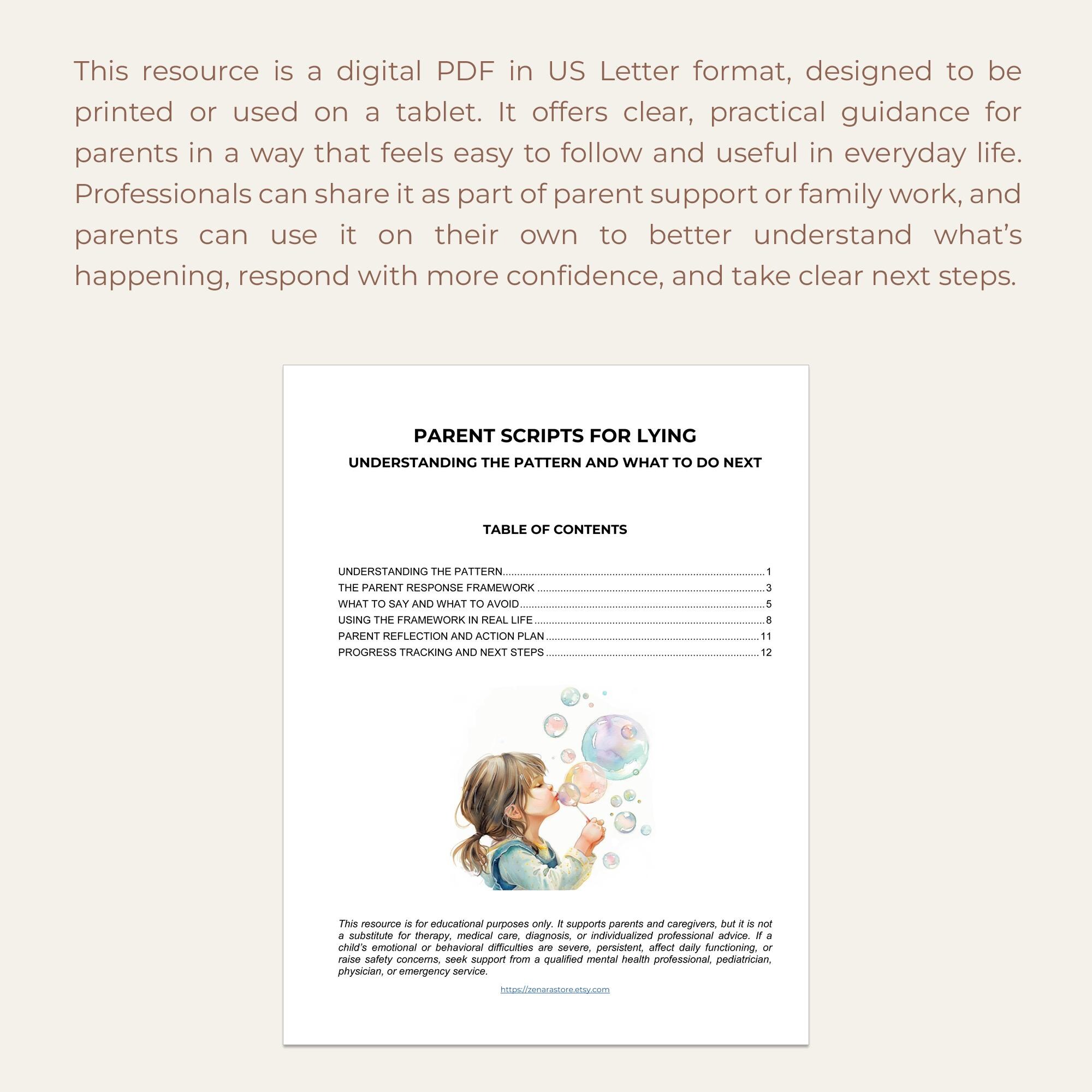 Child First Protocol Script Parent Scripts for Lying Printable PDF Honesty Trust Building Guide ...