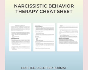 Narcissistic Behavior Therapy Cheat Sheet, Narcissistic Traits, Narcissistic Personality, Narcissistic Disorder, Narcissistic Therapy