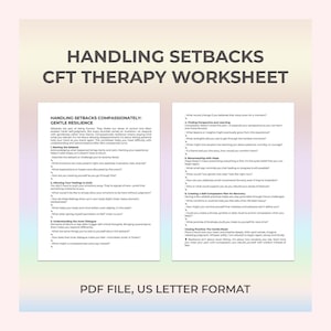 Handling Setbacks Compassion Worksheet for Building Emotional Resilience During Life Challenges Therapy Sessions or Gentle Self-Reflection