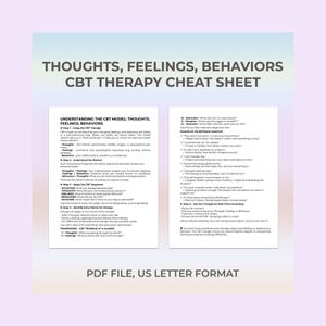 CBT Dreieck Spickzettel Gedanken Gefühle Verhaltenstherapie Therapie Arbeitsblatt Printable Psychoedukation Handout Emotionales Bewusstsein KlientInnenführer