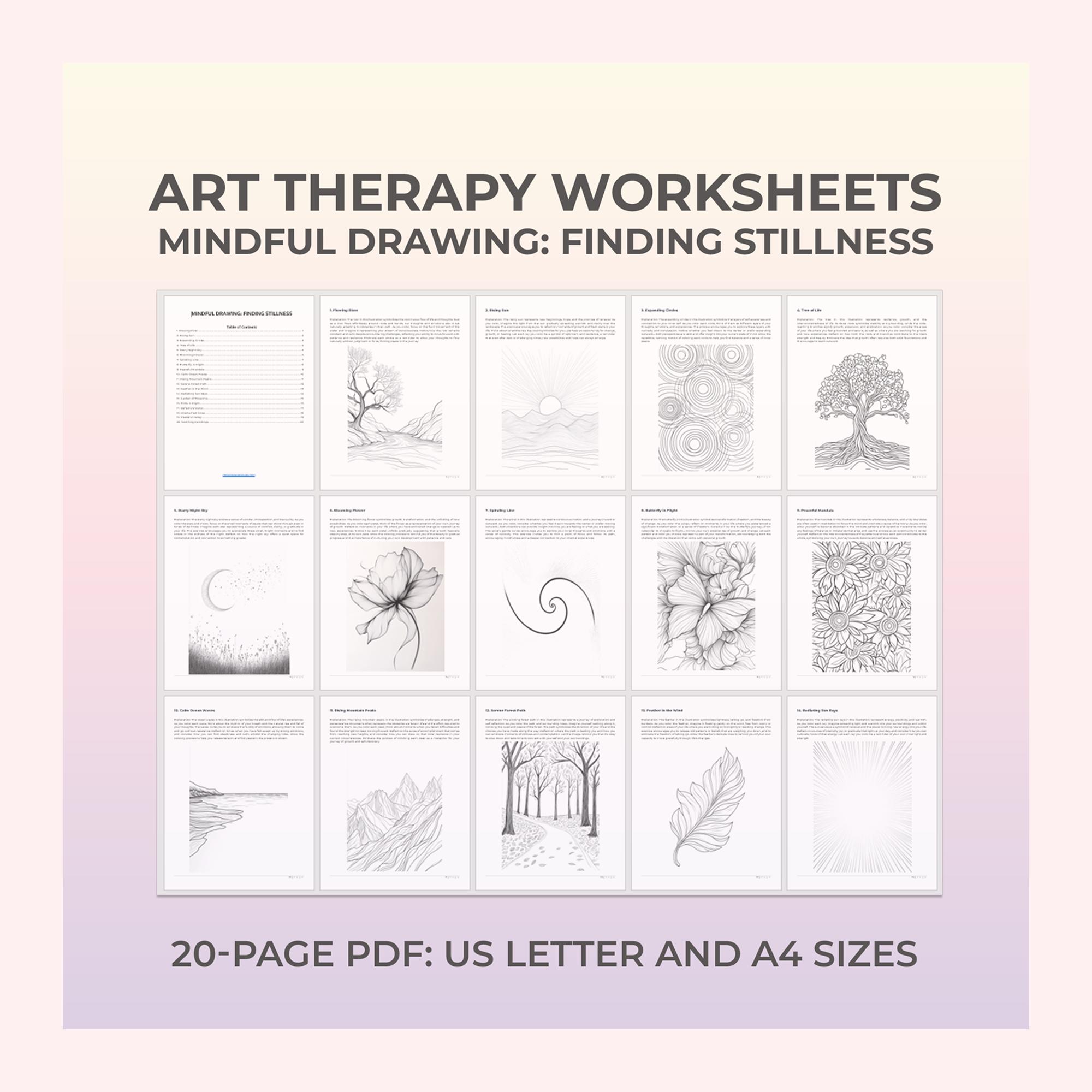 Art Therapy Sheets Mindful Coloring Mindfulness Art Therapeutic Art Therapy Sheets Mindful Coloring Mindfulness Art Therapeutic