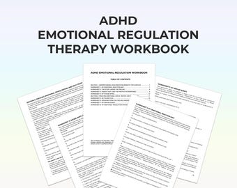 ADHD Emotional Regulation Workbook Printable Executive Function Worksheets Impulse Control Rejection Sensitivity Coping Skills Adults PDF