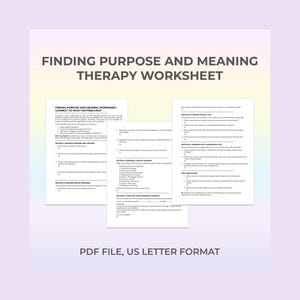 Finding Purpose Worksheet for Life Clarity and Fulfillment – Therapy Printable – Reflective Coaching Tool for Personal Meaning and Growth