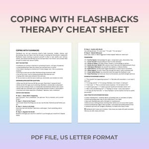 Coping with Flashbacks – Printable Guide for Trauma Relief Grounding Anxiety Recovery and Nervous System Regulation in PTSD Healing