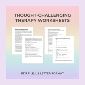 Thought Challenge, Cognitive Reframe, Therapy Worksheet, Negative Thoughts, Balanced Thinking, Emotional Insight, Self Reflection