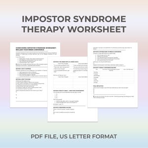 Overcoming Impostor Syndrome Worksheet Printable Confidence Journal for Self-Doubt Recovery Mindset Growth and Positive Self-Reflection Tool