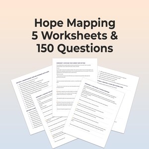 Hope Mapping Therapy Worksheets 150 Questions 5 Printable Goal Setting Pathways Obstacles Milestones Action Planning Counselor Resource PDF