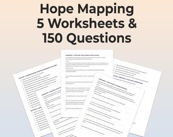 Hope Mapping Therapy Worksheets 150 Questions 5 Printable Goal Setting Pathways Obstacles Milestones Action Planning Counselor Resource PDF