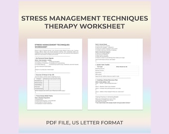 Stress Management Coping Worksheet Therapy Clients Parents Personalized Self Care Plan During Anxiety Burnout Changes Emotional Overload