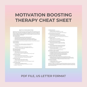Motivation Boost, Motivational Therapy,Increase Motivation,Motivation Techniques, Self Motivation,Motivation Strategies, Therapy Cheat Sheet