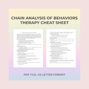 Hoja de trabajo de análisis de la cadena: Identifica los desencadenantes emocionales. Rompe los ciclos de comportamiento. Guía práctica de terapia imprimible. Herramienta para practicar la autoconciencia.