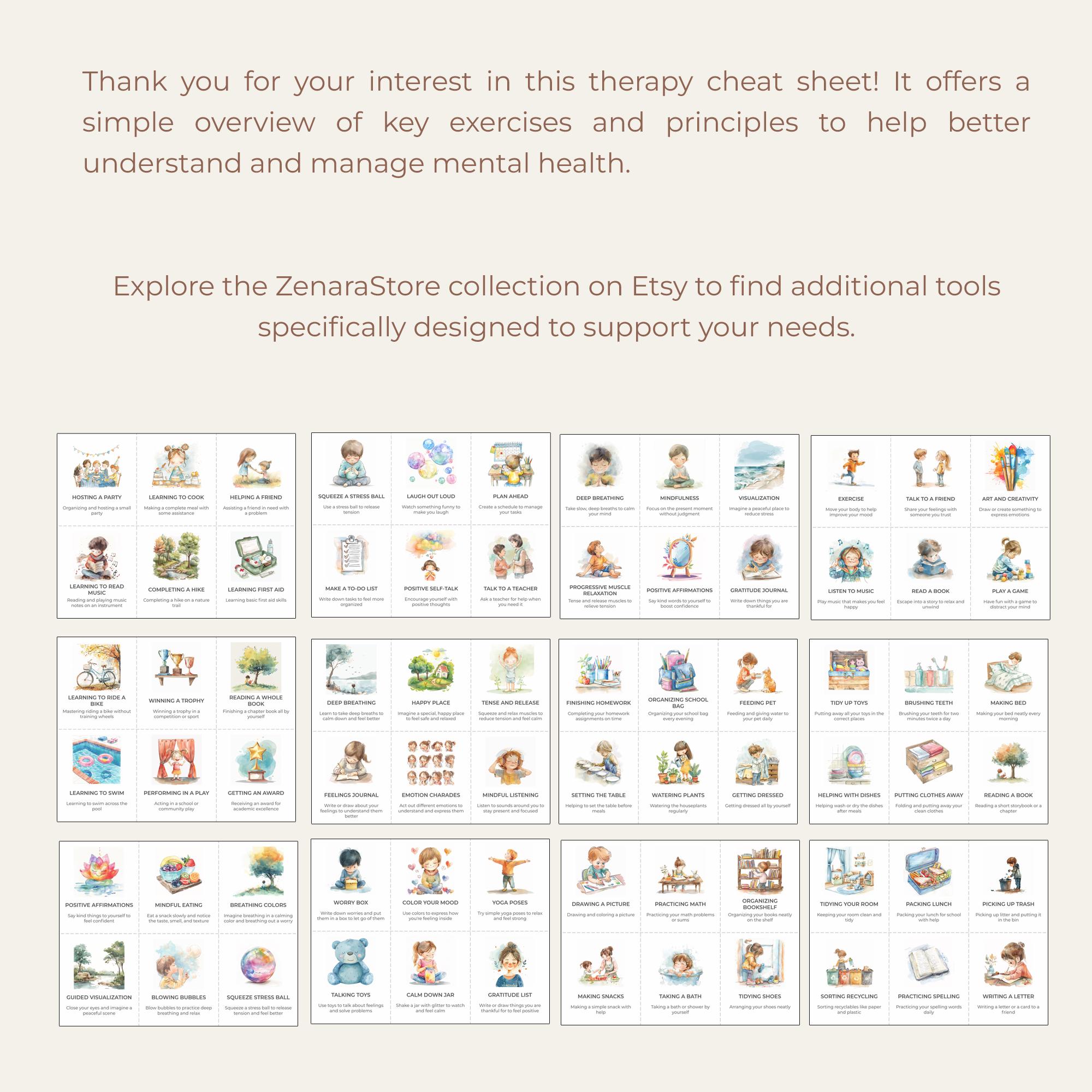 健康・医学 KEY WORDS CBT CBT Cheat Sheet, Cognitive Behavioral Therapy Cheat Sheet