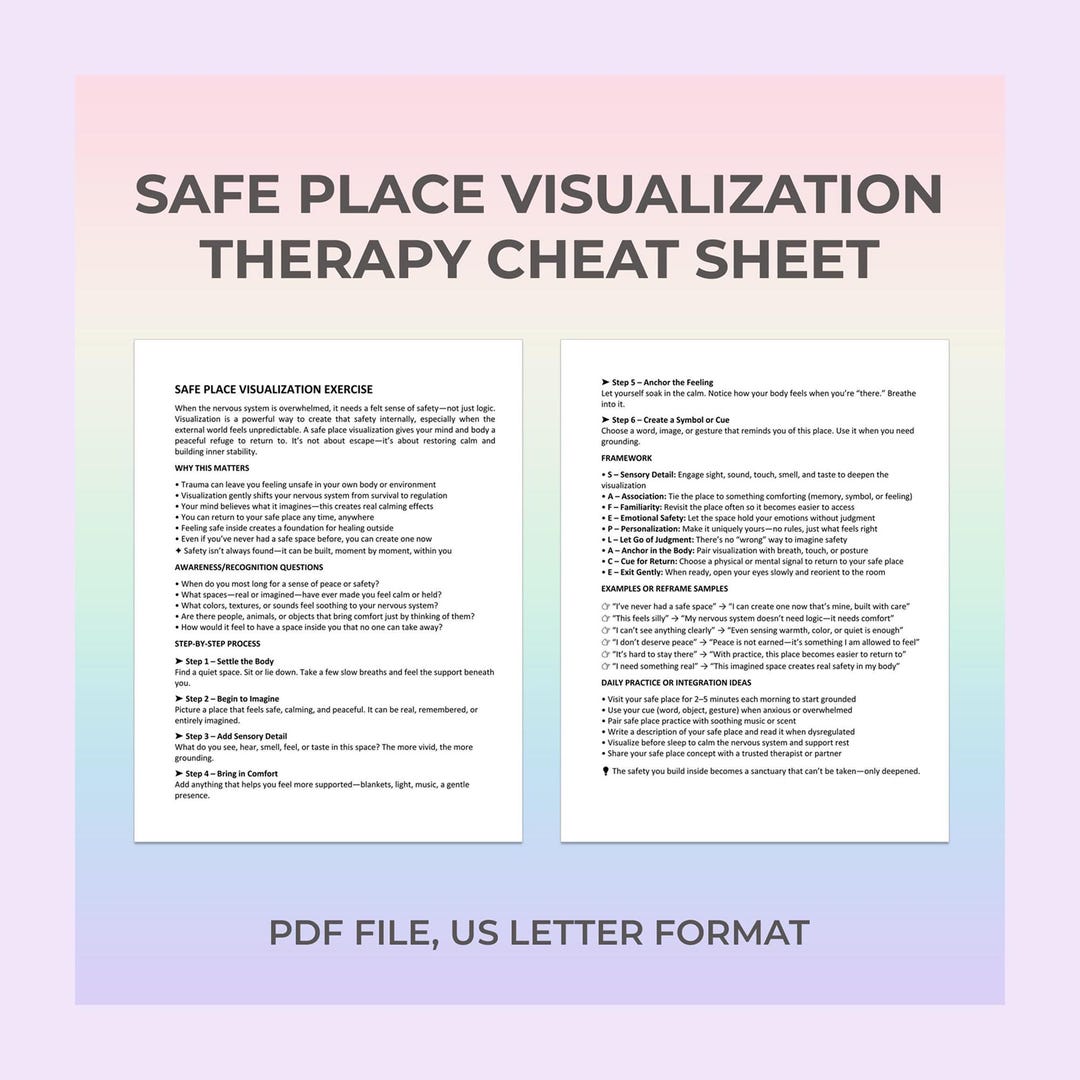 Safe Place Visualization – Printable Grounding Exercise for Anxiety ...