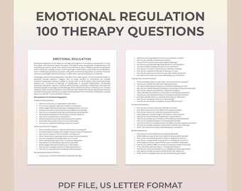 Emotional Regulation Therapy Questions, Managing Emotions, Mindfulness, Emotional Balance, Stress Coping, Resilience, Emotional Intelligence