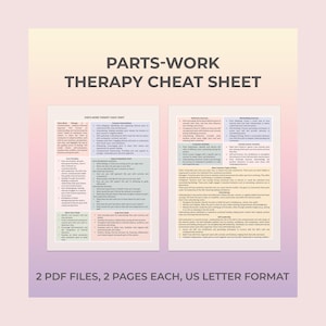 Guia Prático de Terapia de Partes | Modelo de Cura Interior | Folha de Referência para Aconselhamento (Imprimível) | Recurso de Apoio ao Terapeuta