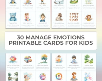 Emotions Therapy Cards for Kids Printable Psychotherapy Game Children Emotional Regulation Mental Health Support Classroom Counselor Tool