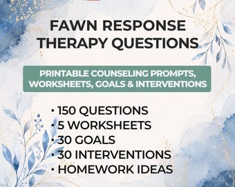 Fawn Response Therapy Questions Printable Trauma Informed Worksheets People Pleasing Boundaries Self Trust Therapist Recovery Resource PDF