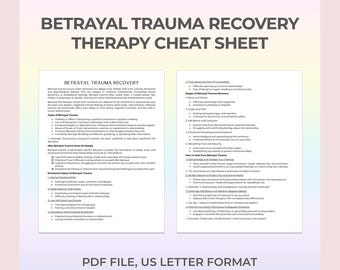 Betrayal Trauma Therapy Cheat Sheet, Trust Recovery, Emotional Healing, Relationship Healing, Emotional Safety, Self-Worth Growth