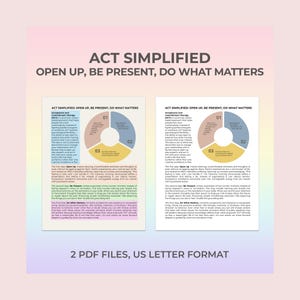 ACT Therapy Diagram Showing Open Up Be Present Do What Matters Process Learners Mental Health Coaching Wellness Education Rooms Cheat Sheet