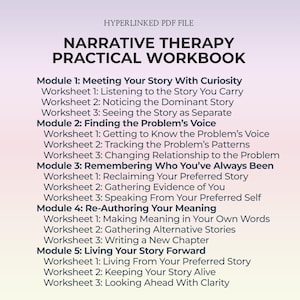 Narrative Therapy Workbook Guided Self Discovery Journal for Mental Health Healing and Personal Growth Through Reflective Writing Prompts image 1
