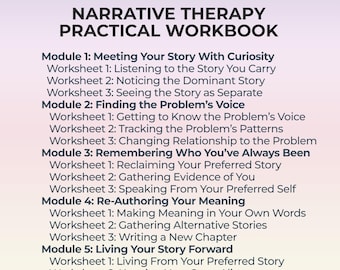 Narrative Therapy Workbook Guided Self Discovery Journal for Mental Health Healing and Personal Growth Through Reflective Writing Prompts