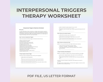 Emotional Triggers Worksheet, Relationship Triggers, Therapy Worksheet, Attachment Wounds,Healing Reactions,Attachment Patterns, Self Growth