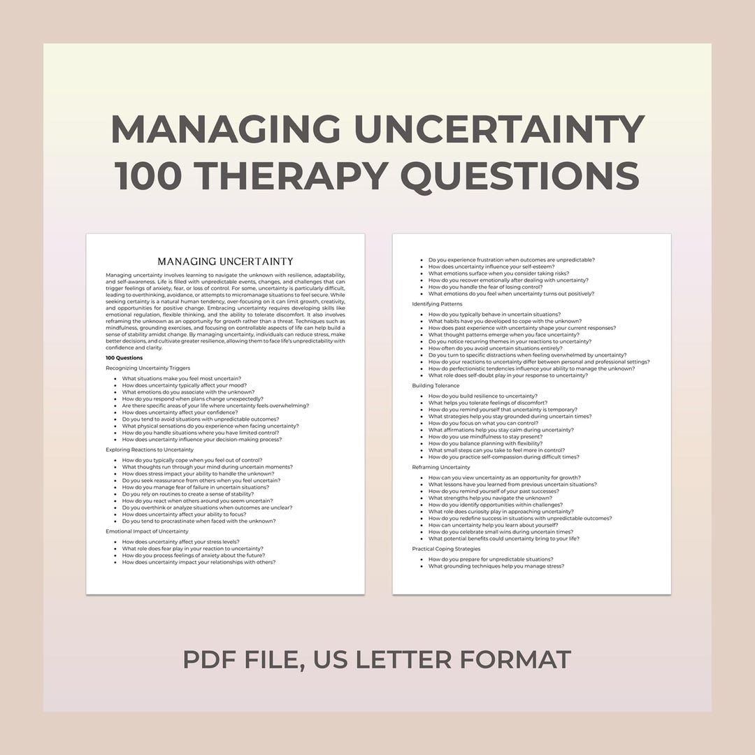 Managing Uncertainty Therapy Questions, Resilience, Adaptability ...