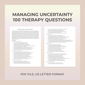 Terapia radzenia sobie z niepewnością – pytania, odporność psychiczna, zdolność adaptacji, uważność, regulacja emocji, podejmowanie decyzji, arkusz ćwiczeń terapeutycznych